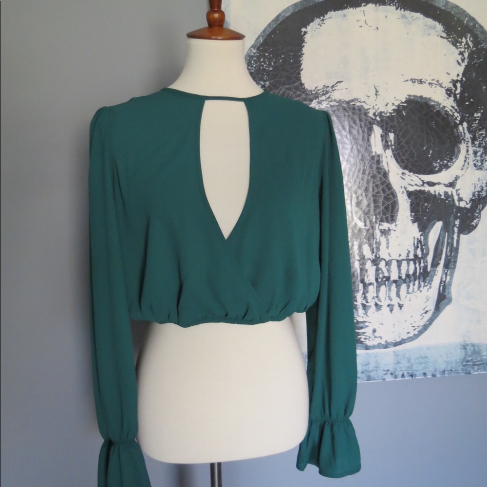 Forever 21 Green Crop Blouse